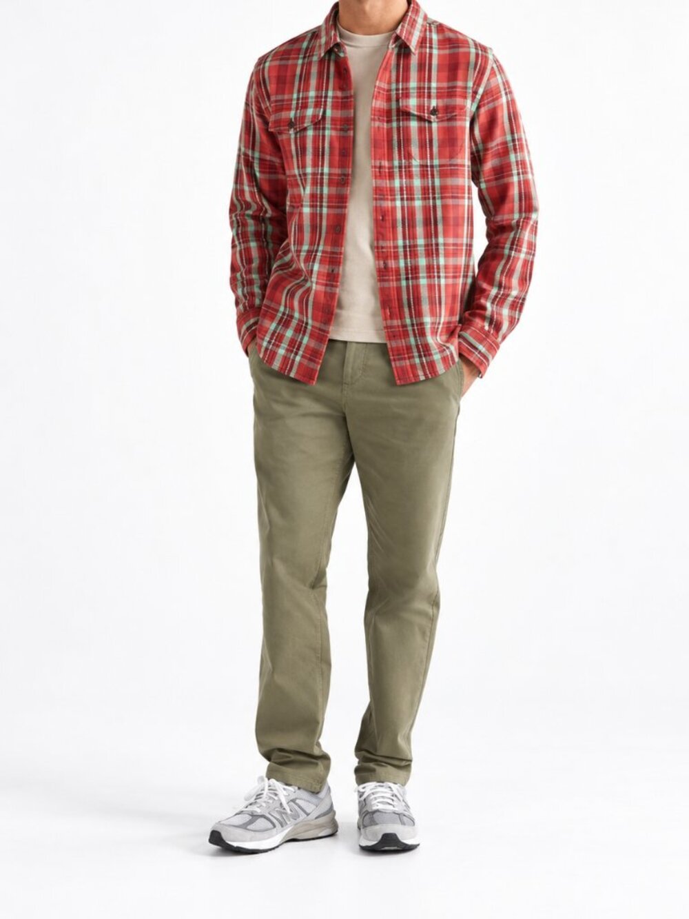 Outerknown Blanket Shirt Red Plaid Organic Cotton Twill Men’s XL